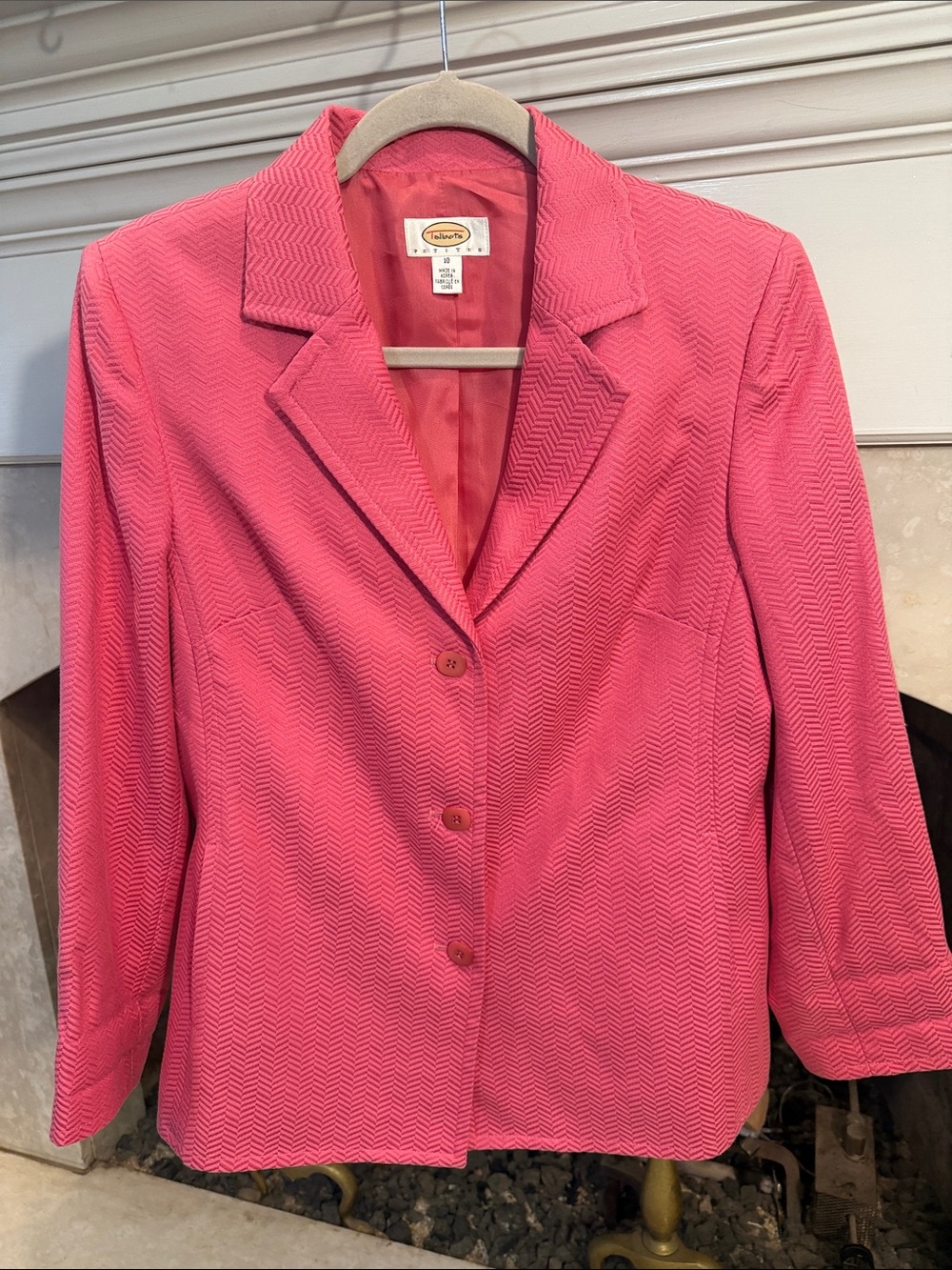 Talbots Pink Chevron Tailored Silk blend Blazer size 10